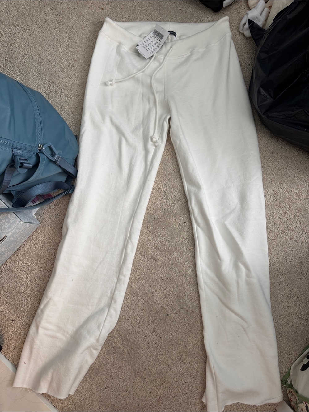 Women’s Brandy Melville White Wide Leg Sweatpants